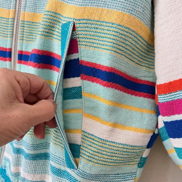 NEW Zara Cotton Blend Jacquard Multi-colored Bomber Jacket, Size L - Picture 13 of 16